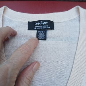 Lord & Taylor Light Beige Women's Cardigan